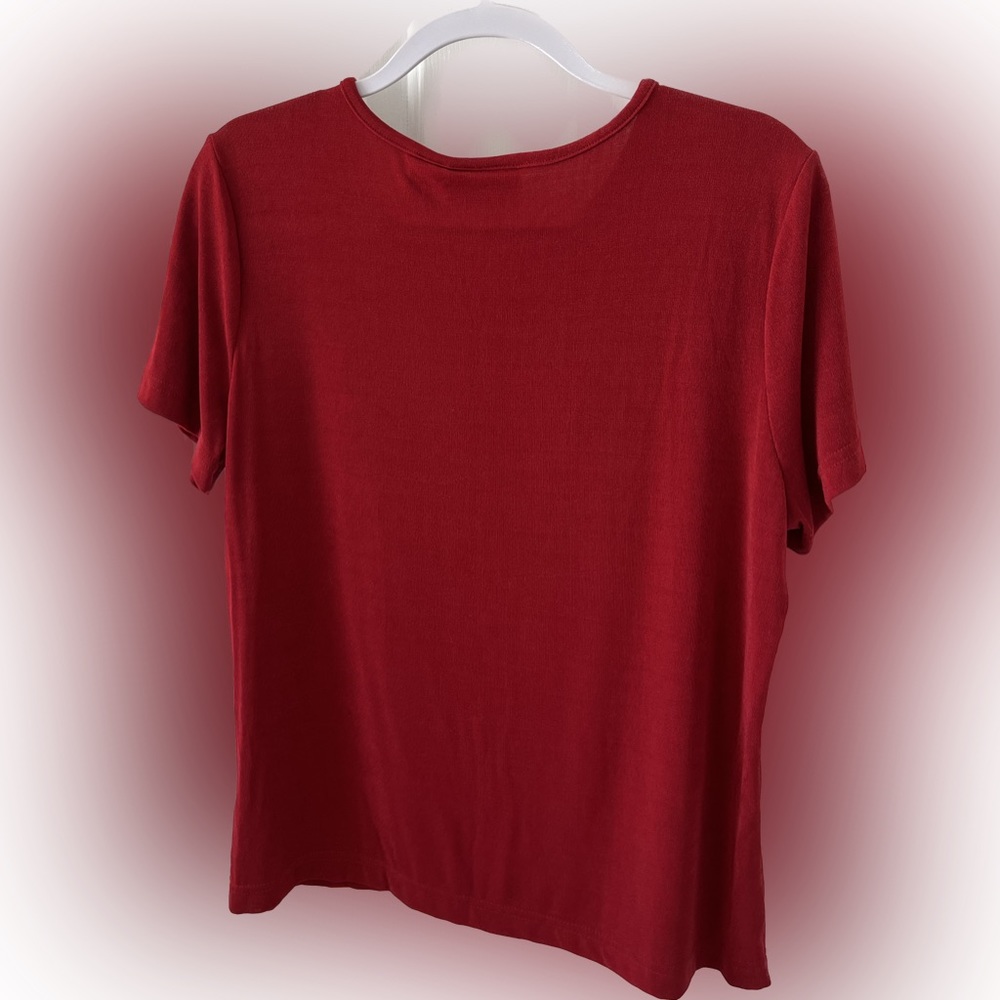 Women’s Jaclyn Smith Short Sleeve Dress Shirt. Size L. Color Red. - Picture 2 of 3
